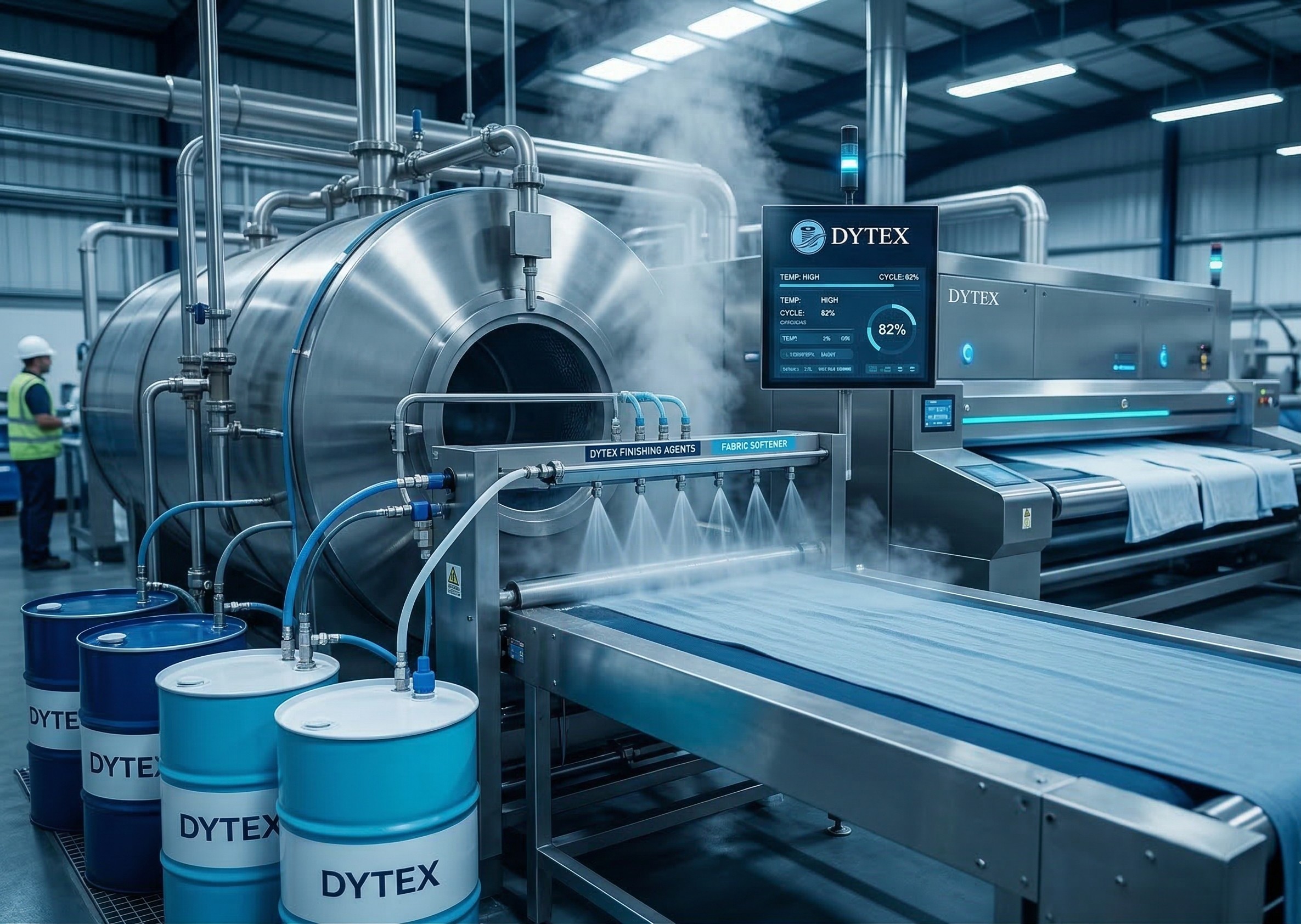Commercial laundry equipment for textile finishing and care